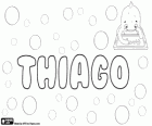 Thiago, variant of the name of Hebrew origin Ya'akov, Jacob. Thiago, variant of Tiago
