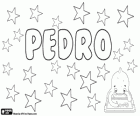 Pedro, name of Latin origin. Derivate from Petrus, its meaning is stone. Pedro, portuguese and spanish name