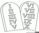 The ten commandments written on two tablets of stone