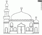 A mosque with the domes and the minaret
