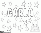 Carla, name of Germanic origin. Feminine form of Charles