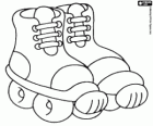 A pair of rollers skates with the boots