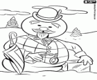 Sam the snowman that tells us the story of Rudolph the Reindeer