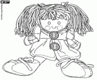 A rag doll with big shoes