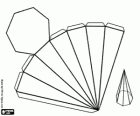 Heptagonal pyramid. Pyramid with its base, a regular polygon with seven sides, a regular heptagon