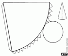 A cone, a geometric figure of revolution. The base of this cone is a circle