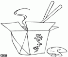 Chinese food to take away with chopsticks