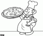 A pizza maker, a pizzaiolo, a chef who makes pizzas