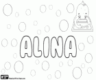 Alina, name with various origins and meanings. It is also used as short form for names like Rosalina, Pascualina and Messalina among others