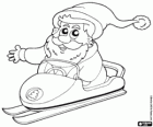 Santa on a snowmobile