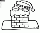 Santa Claus entering through the chimney