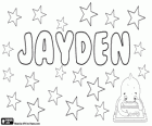 Jayden, name of English origin. Created with the combination of the names Jay and Hayden