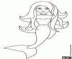 A beautiful mermaid with her long hair