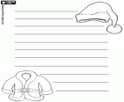 The letter to Santa Claus decorated with the hat and the coat of Santa