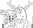 Pypus with reindeer horns and with his friend, the reindeer