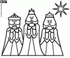 The three Magi from the East with the gifts for the baby Jesus