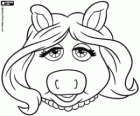 The face of Miss Piggy from the Muppets. Miss Piggy mask