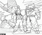 Three characters from the adventures of Dragon Ball