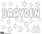 Brayden, name of Gaelic origin. Variant of Braden, its meaning is descendant of Bradán
