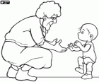 The granny with the grandson who learns to walk