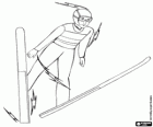 A ski jumper in the jump