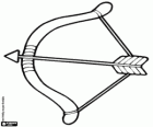 Bow and arrow, an antique and historical weapon