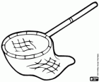 A fishing net, basket with net for fishing by hand