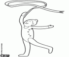 Rhythmic gymnast in the ribbon exercise