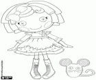 Crumbs Sugar Cookie, a Lalaloopsy doll with her pet, the mouse
