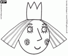 The face of the little fairy, the princess Holly with her crown
