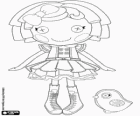 The Lalaloopsy doll Dot Starlight with her pet, a bird