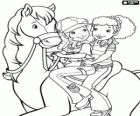 Holly Hobbie and Carrie riding the horse of her friend Amy