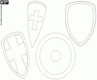 Four types of medieval shields