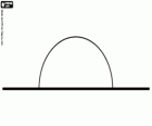 Angle of 180 degree, straight angle. The half of a turn, of a circle