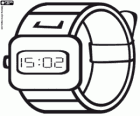 A sports watch, a digital wrist watch