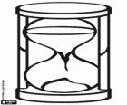 An hourglass, an instrument used to measure a specific period of time