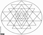 Mandala Yantra made with a sequence of triangles