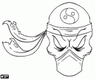 A ninja skull with the Yin and Yang symbol