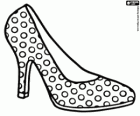 High heel shoe with polka dots