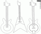 Three different models of electric guitar