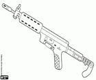 Light machine gun. Machine gun with an elongated shape