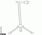 A microphone with stand. The microphones are essential to the correct listening to music