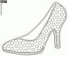 Female shoe decorated with circles