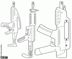 Automatic firearms. Three machine guns of different characteristics