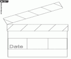 The clapperboard, a kind of board that is used in the shooting to identify each fragment of the process