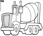 A concrete mixer truck for construction