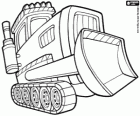A crawler bulldozer vehicle with a blade