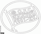 Badge of Kickers Offenbach, German football from the city of Offenbach am Main, Hessen