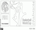 2014 FIBA Basketball World Cup logo. FIBA Championship hosted by Spain