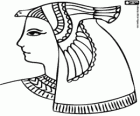 An Egyptian goddess with a bird headdress